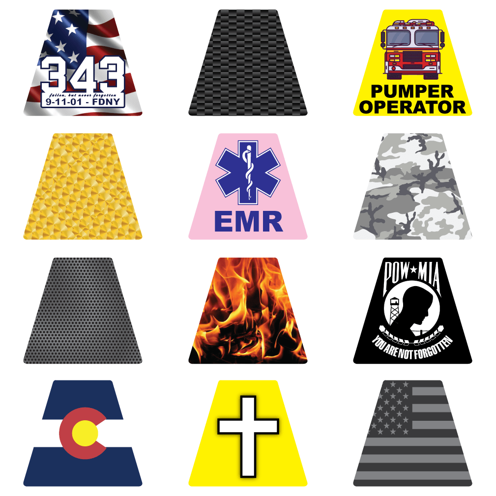 Helmet Tetrahedrons Fire Safety Decals
