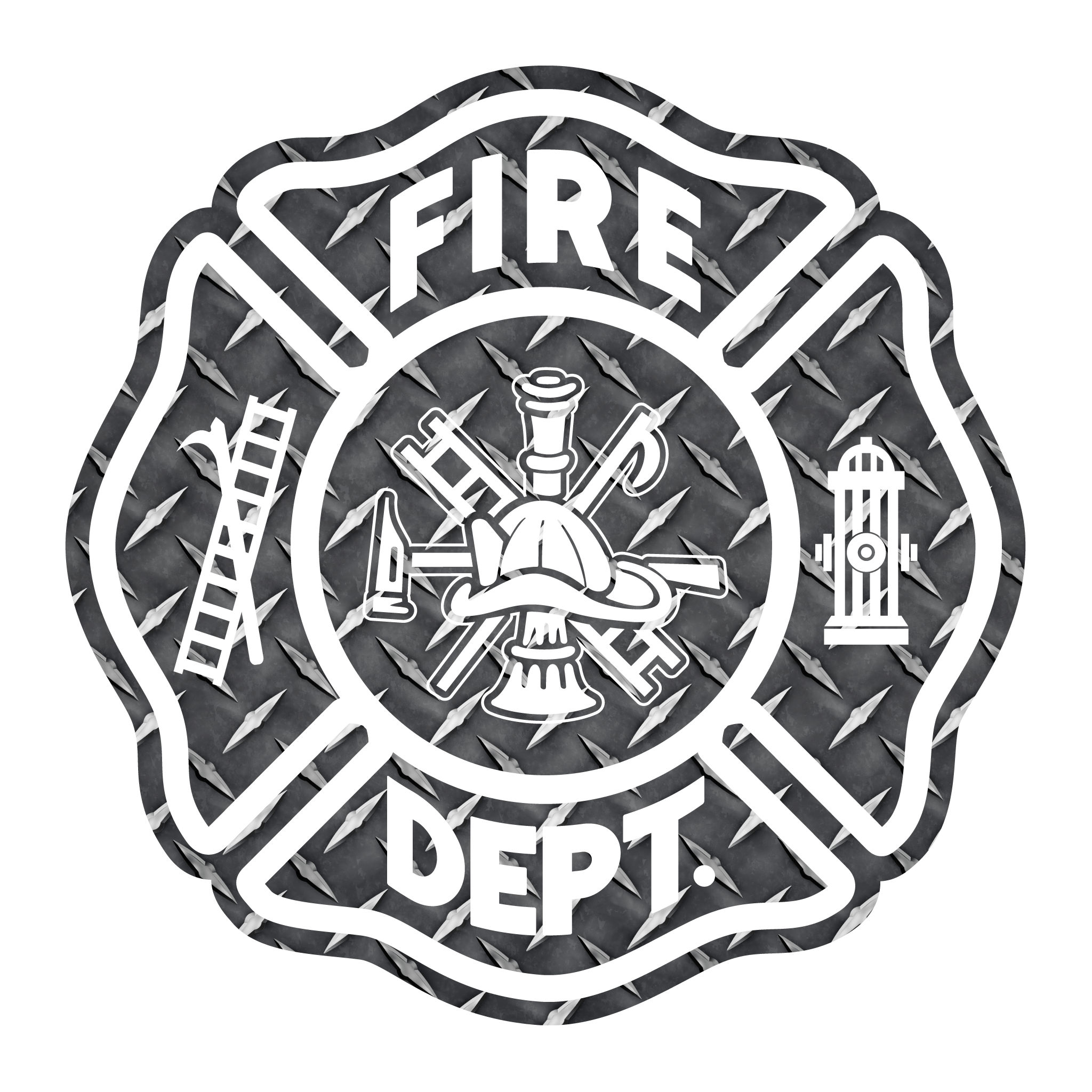 Black Firefighter Maltese Cross