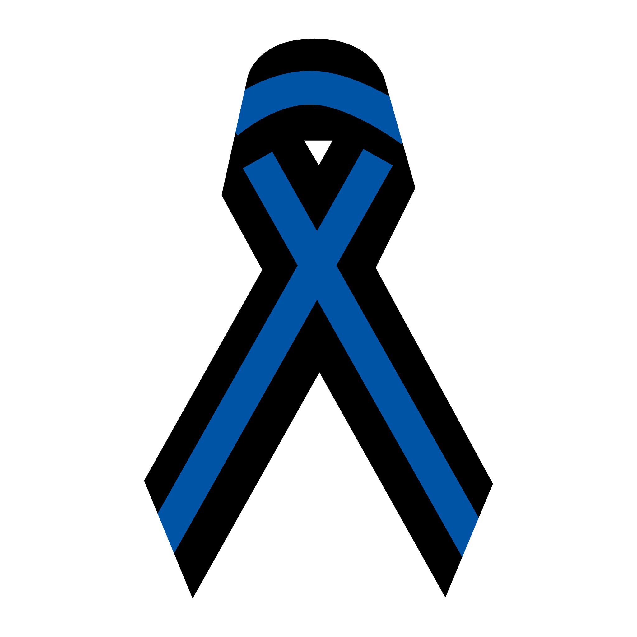 Light Blue Ribbon Icon Decal