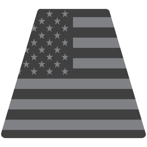 Reflective Vinyl Fire Helmet standard sized Tetrahedron Trapezoid with Subdued USA Flag Background