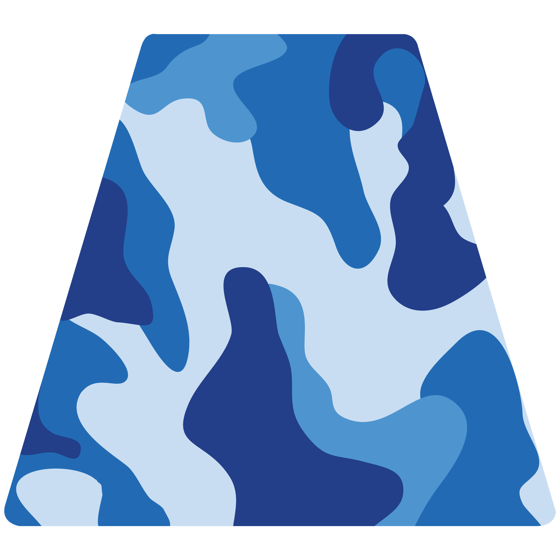 Blue Woodland Camouflage Helmet Tetrahedron Reflective Vinyl Decals