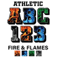 Reflective 3-D Fire & Flame Letters and Numbers Decals