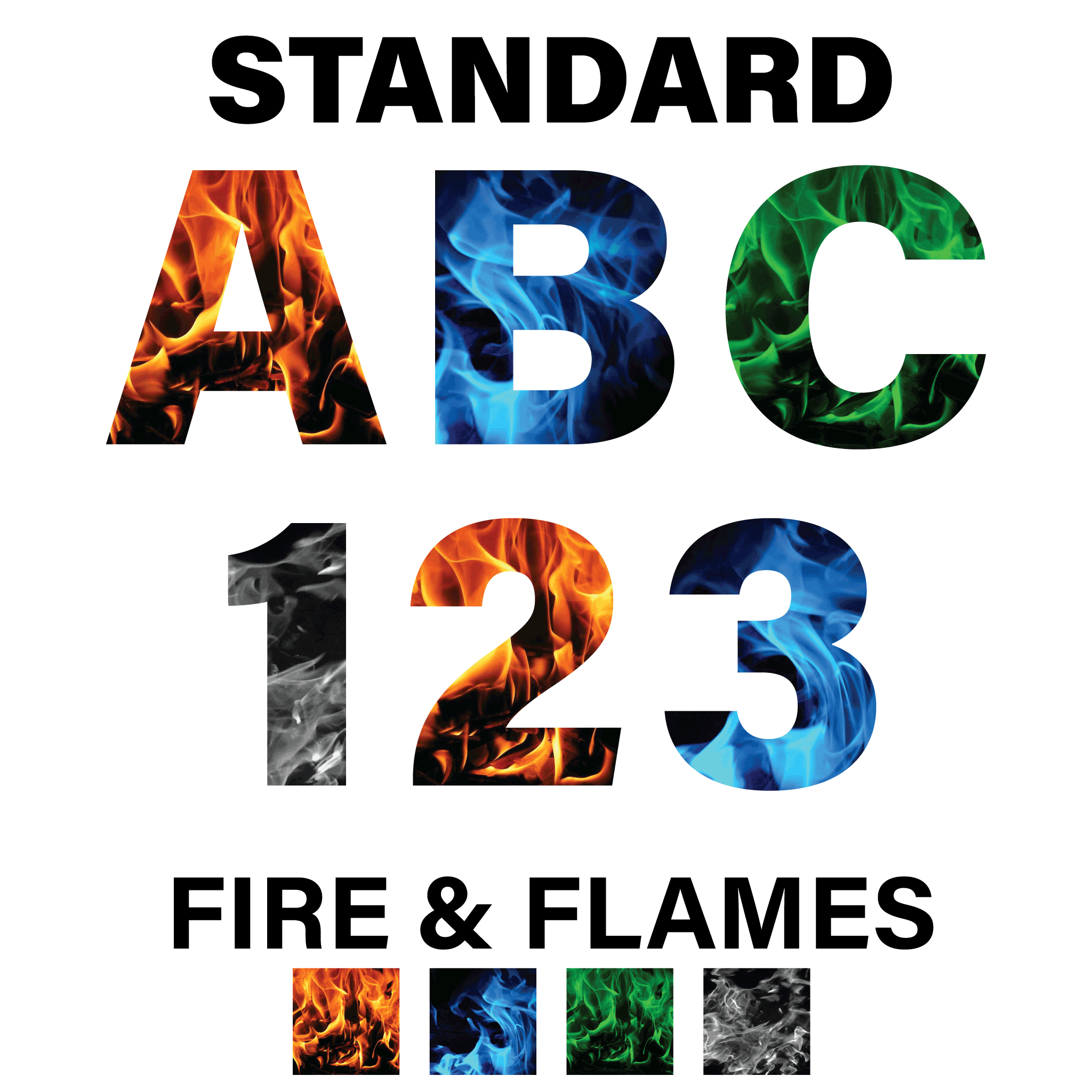 Reflective Fire & Flame Letters and Numbers Decals