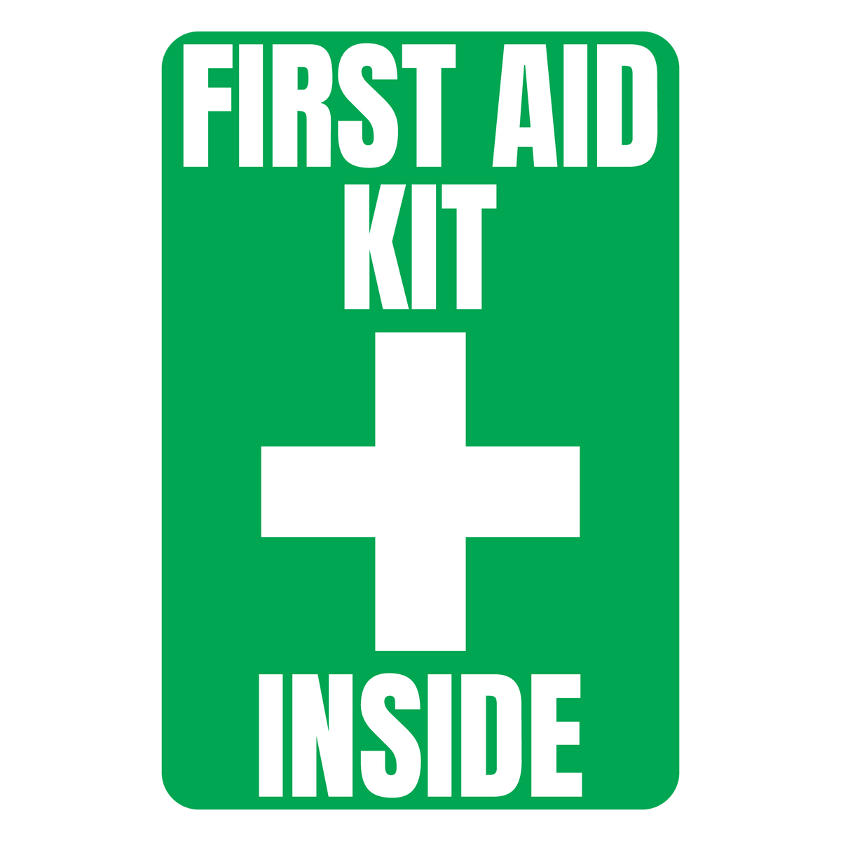 First Aid Kit Inside Solid Color Reflective Decal – Fire Safety Decals