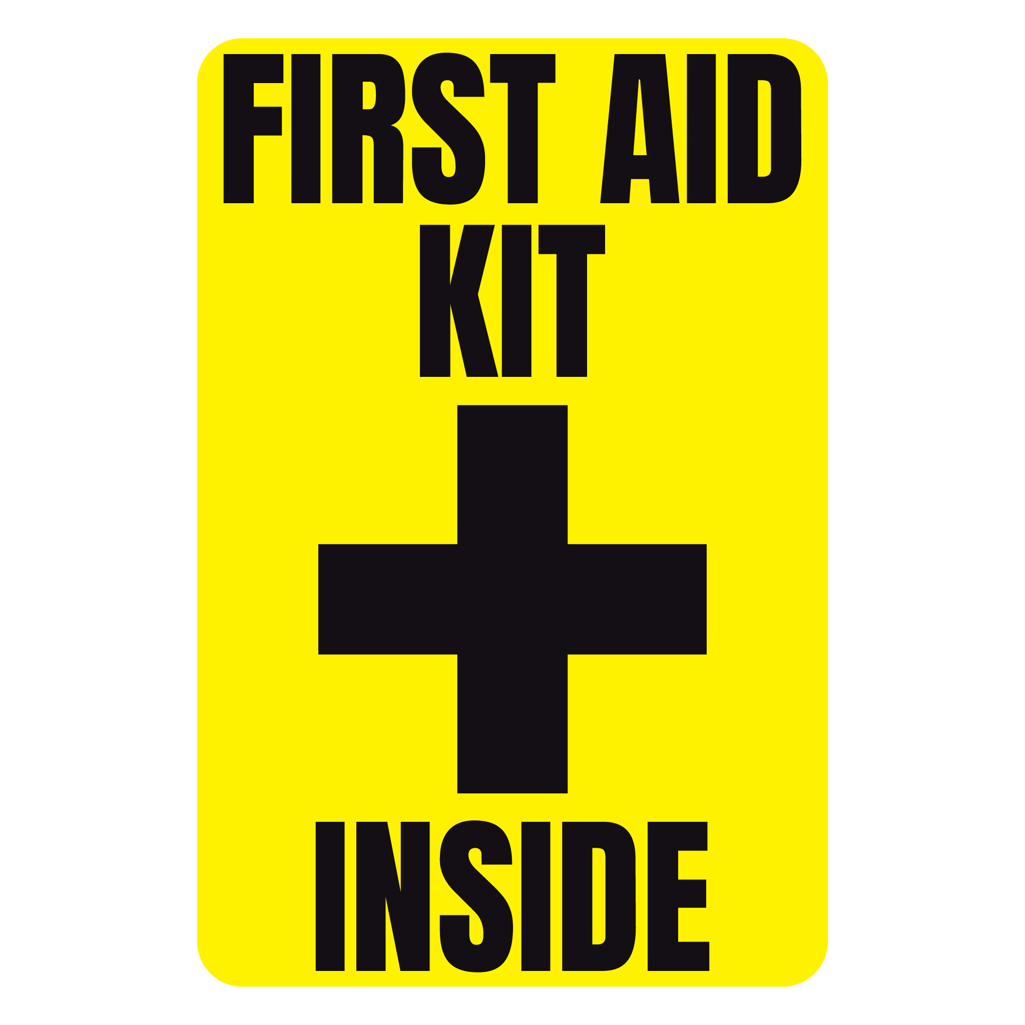 First Aid Kit Inside Solid Color Reflective Decal