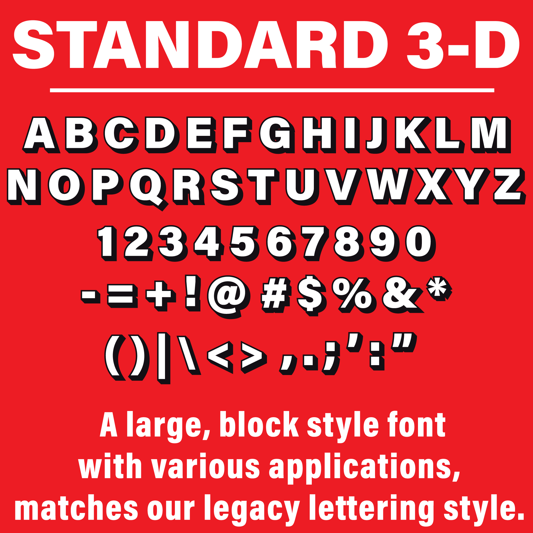 Reflective 3-D Solid Color Letters and Numbers Decals