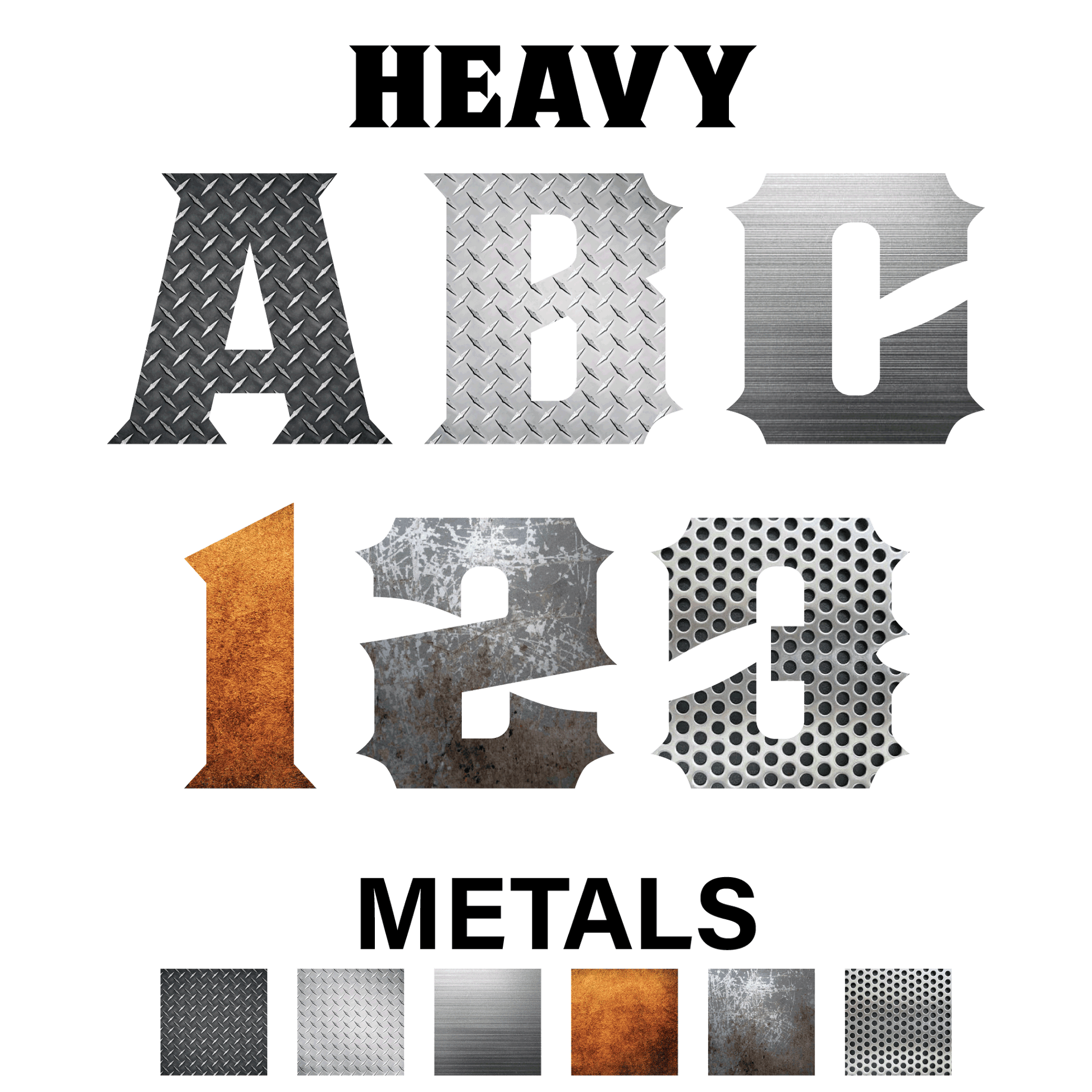 Reflective Metal Styles Letters and Numbers Decals