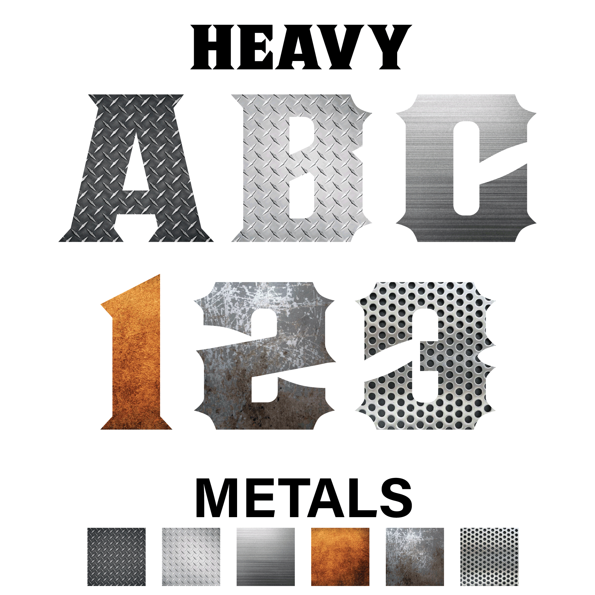 Reflective Metal Styles Letters and Numbers Decals