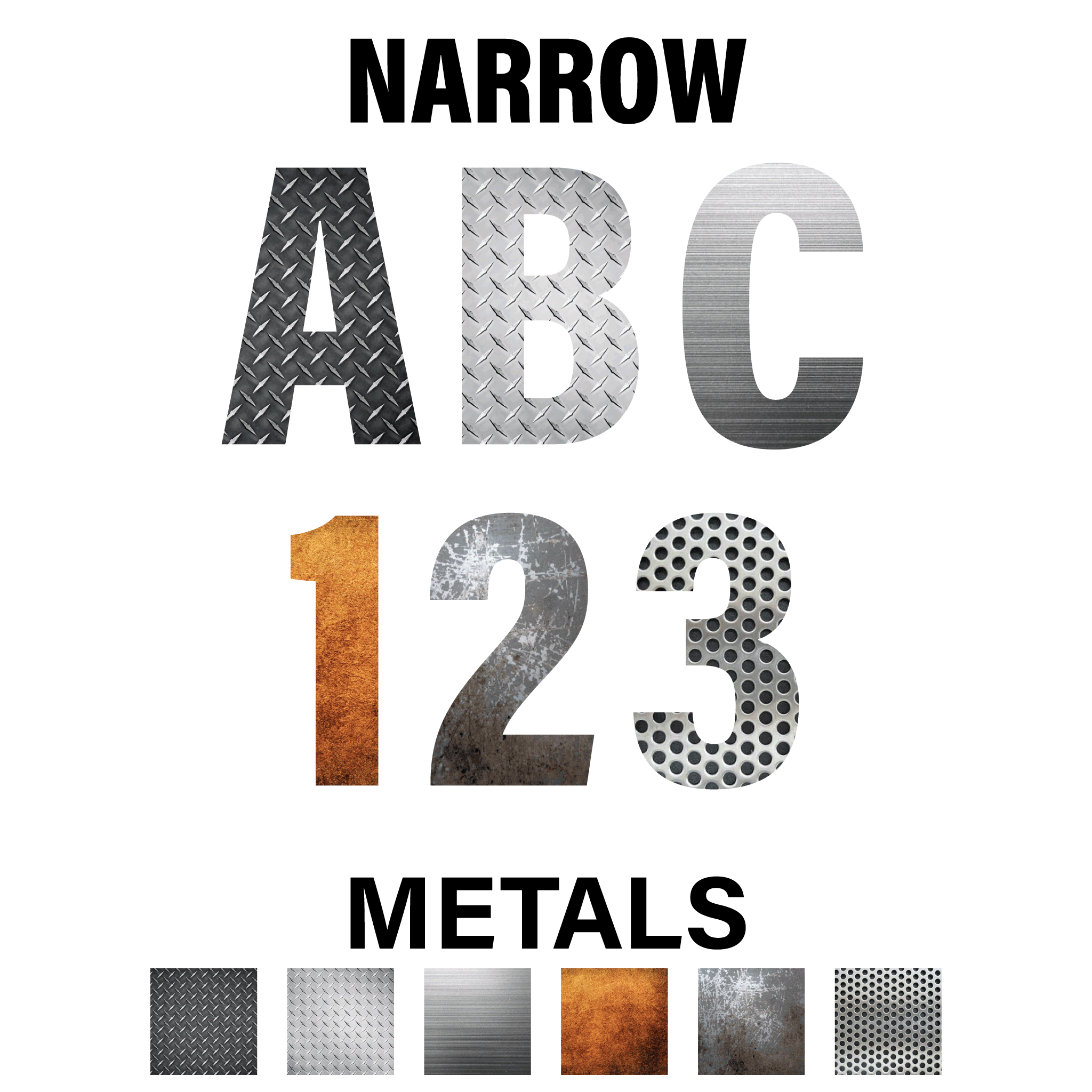 Reflective Metal Styles Letters and Numbers Decals