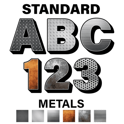 Reflective 3-D Metal Styles Letters and Numbers Decals