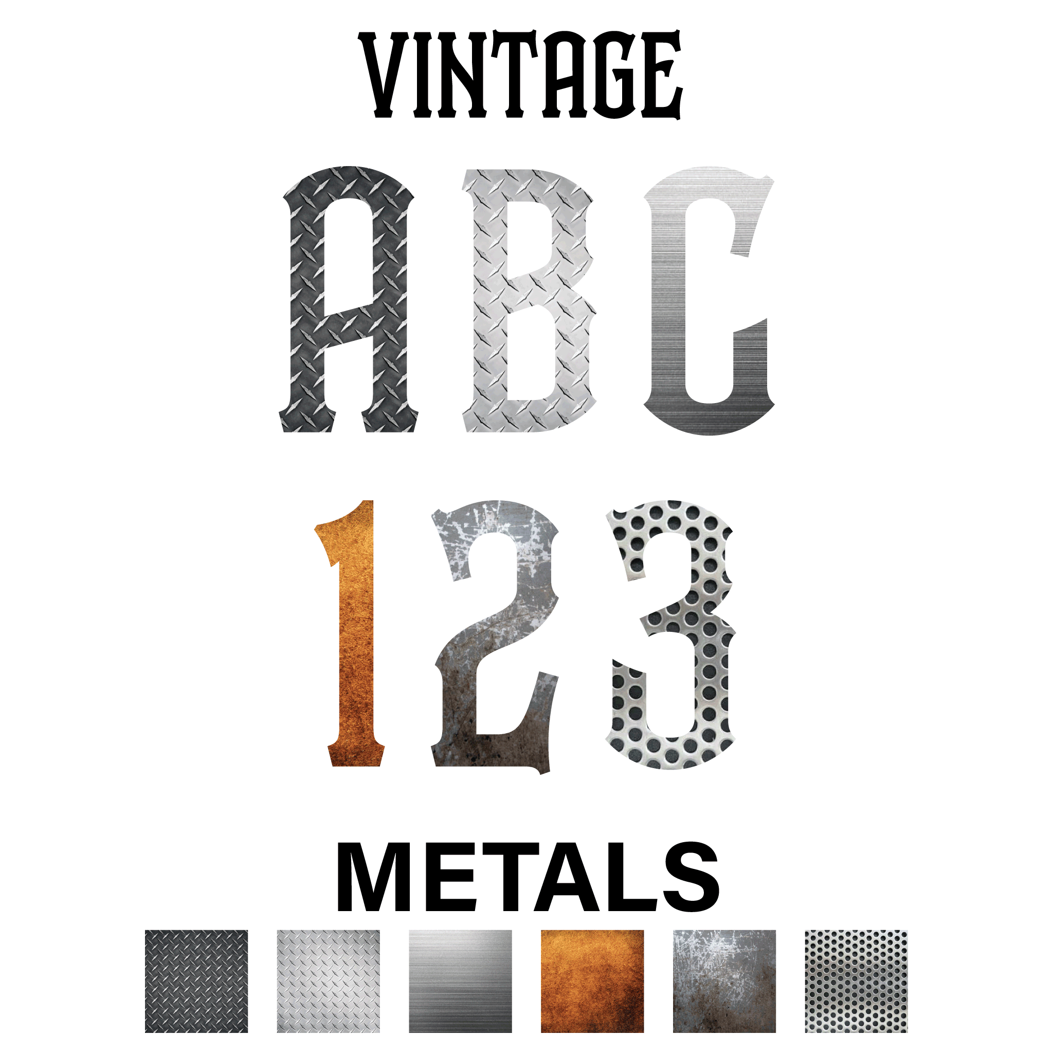 Reflective Metal Styles Letters and Numbers Decals