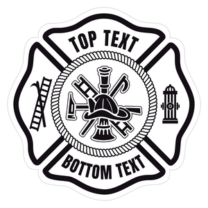Personalized Standard Maltese Cross Reflective Decals