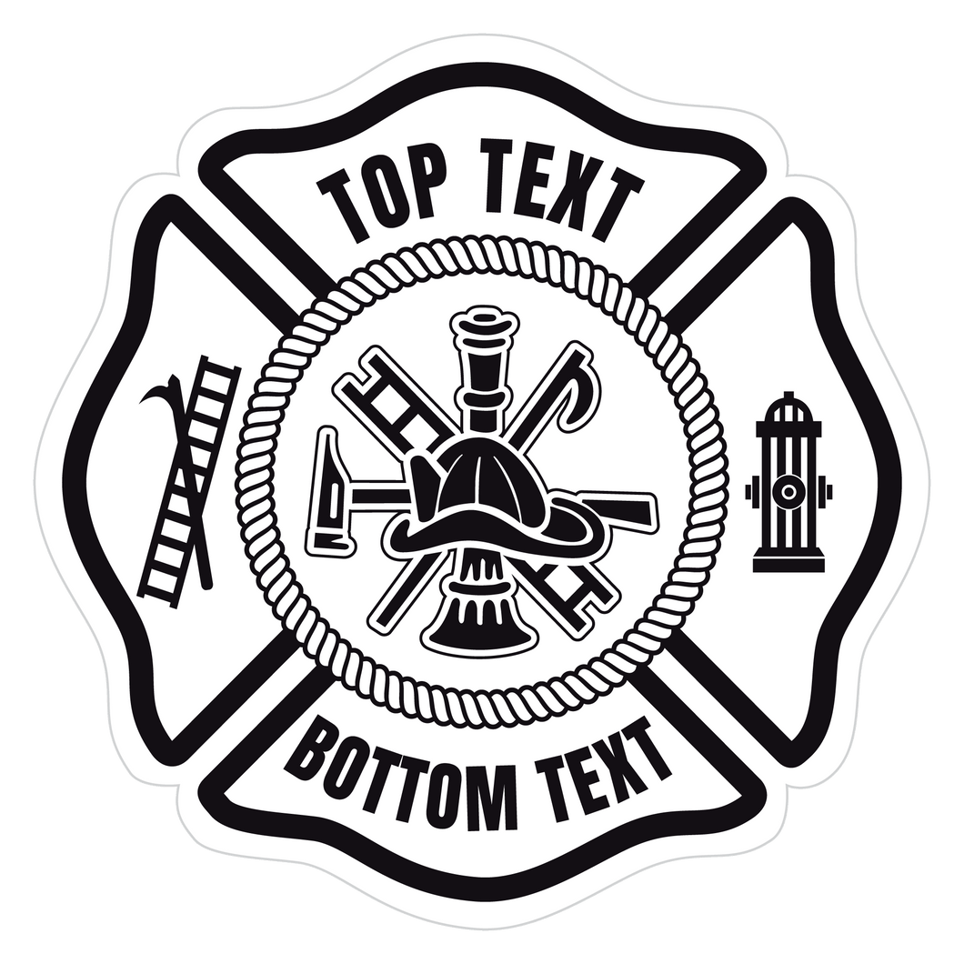 Personalized Standard Maltese Cross Reflective Decals