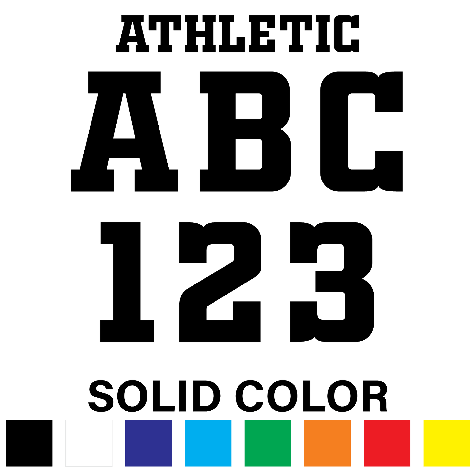 Reflective Solid Color Letters and Numbers Decals