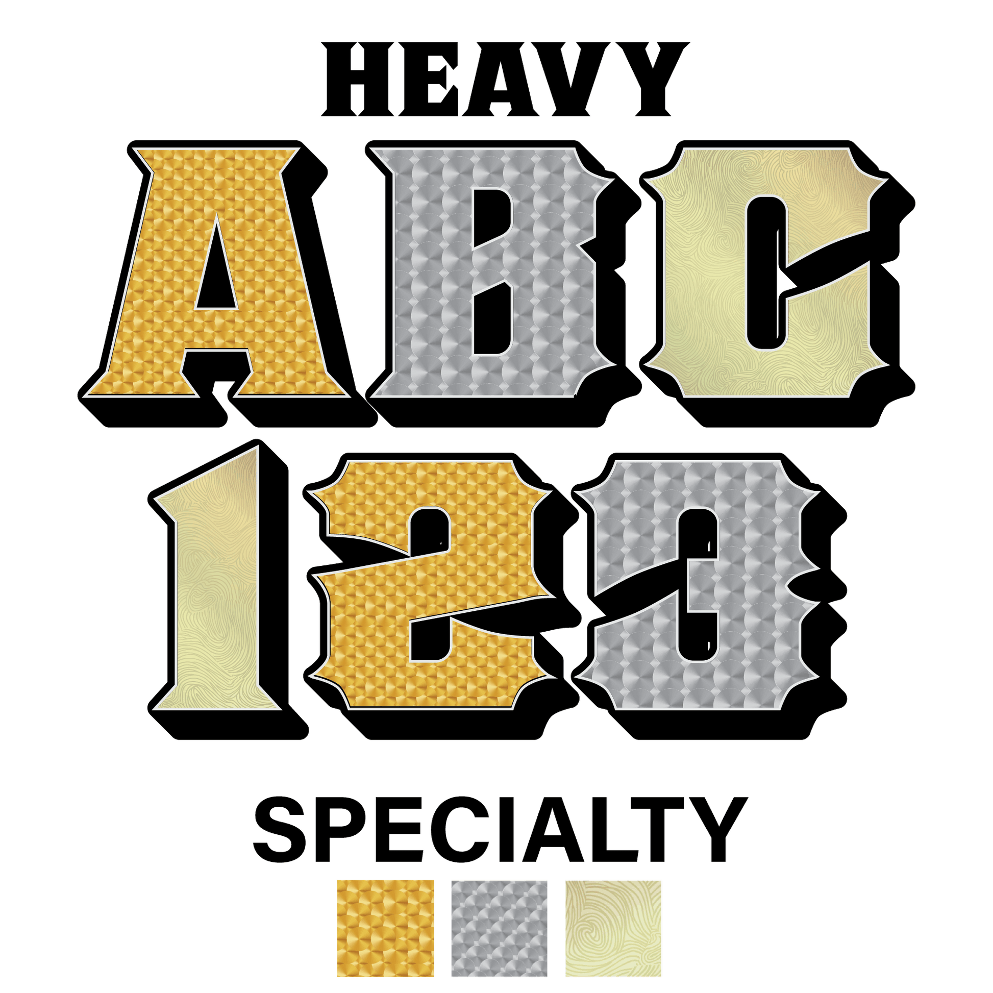 Reflective 3-D Specialty Styles Letters and Numbers Decals