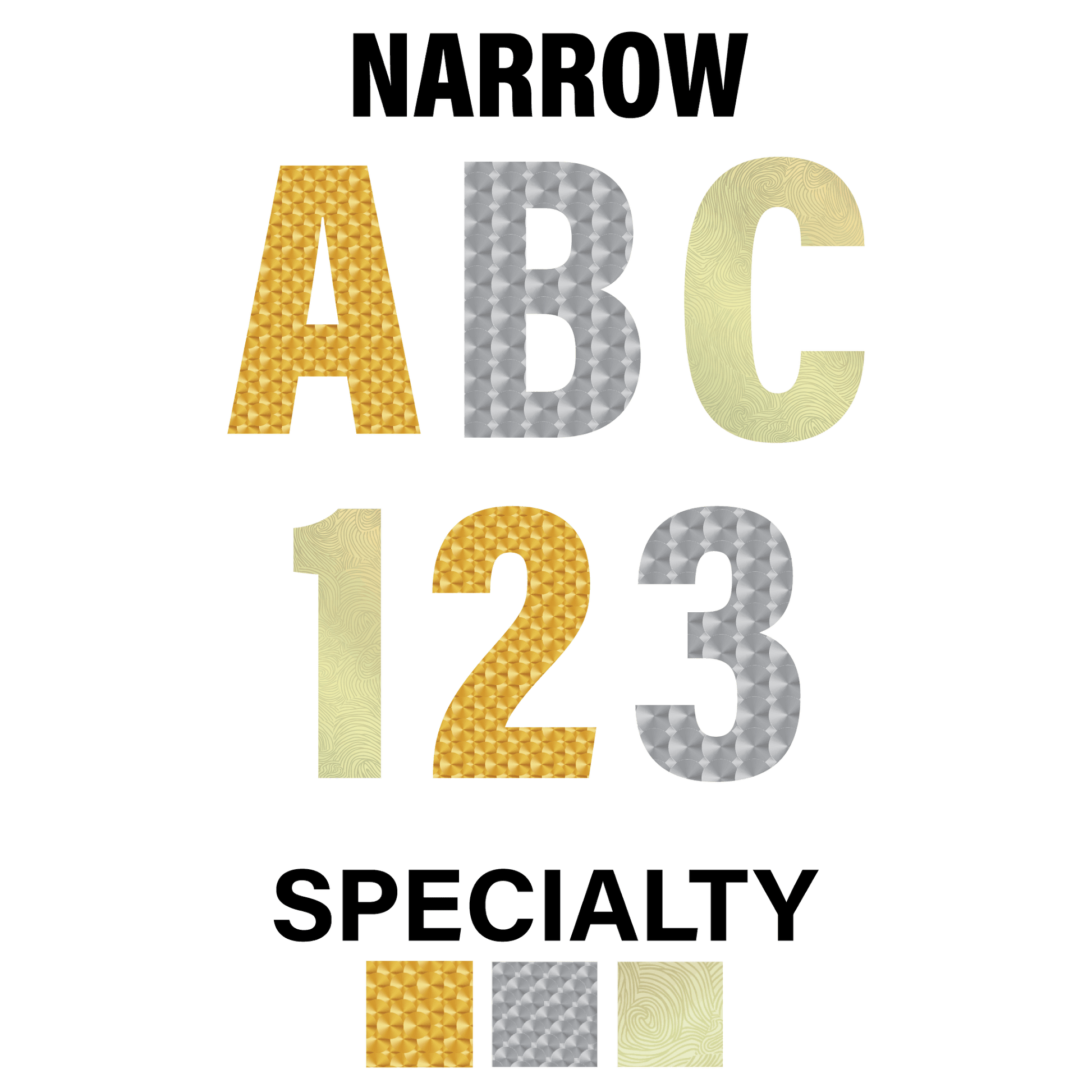 Reflective Specialty Styles Letters and Numbers Decals