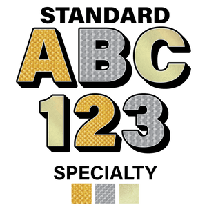 Reflective 3-D Specialty Styles Letters and Numbers Decals