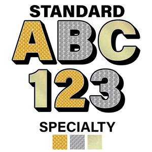 Reflective 3-D Specialty Styles Letters and Numbers Decals