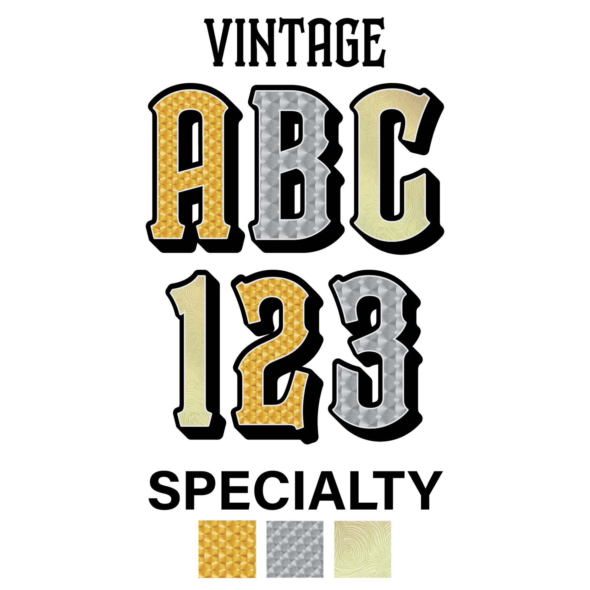 Reflective 3-D Specialty Styles Letters and Numbers Decals