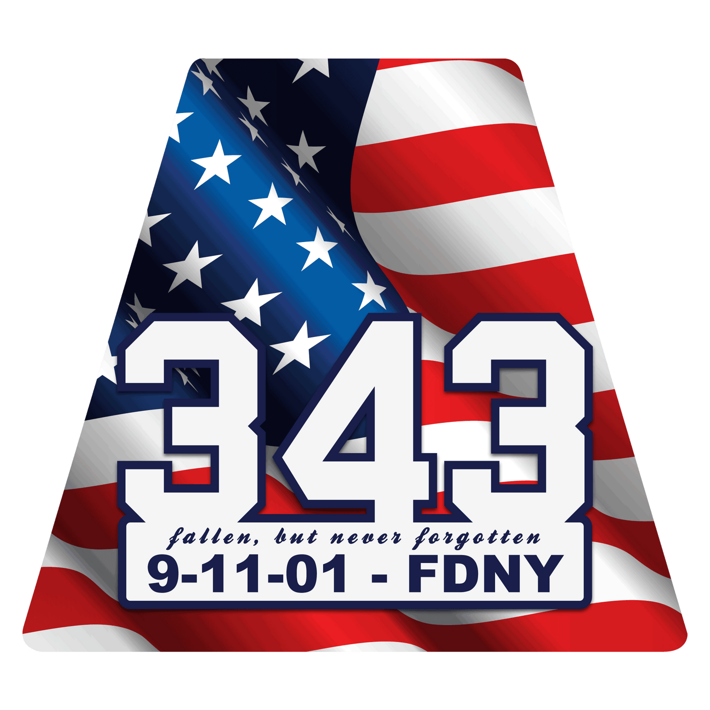 9-11 FDNY 343 Commemorative Tetrahedron Reflective Decals