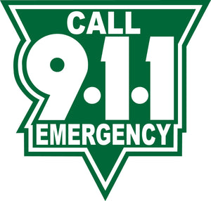 Call 911 White On Green Reflective Vinyl Decal, Firefighter Decal, Police Decal, Security Decal, Emergency Decal