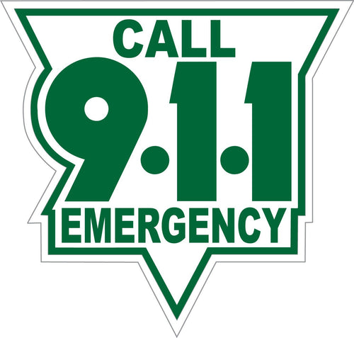 Call 911 Green On White Reflective Vinyl Decal, Firefighter Decal, Police Decal, Security Decal, Emergency Decal