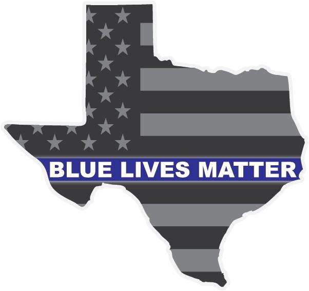 Blue Lives Matter Texas American Flag Reflective Vinyl Decal