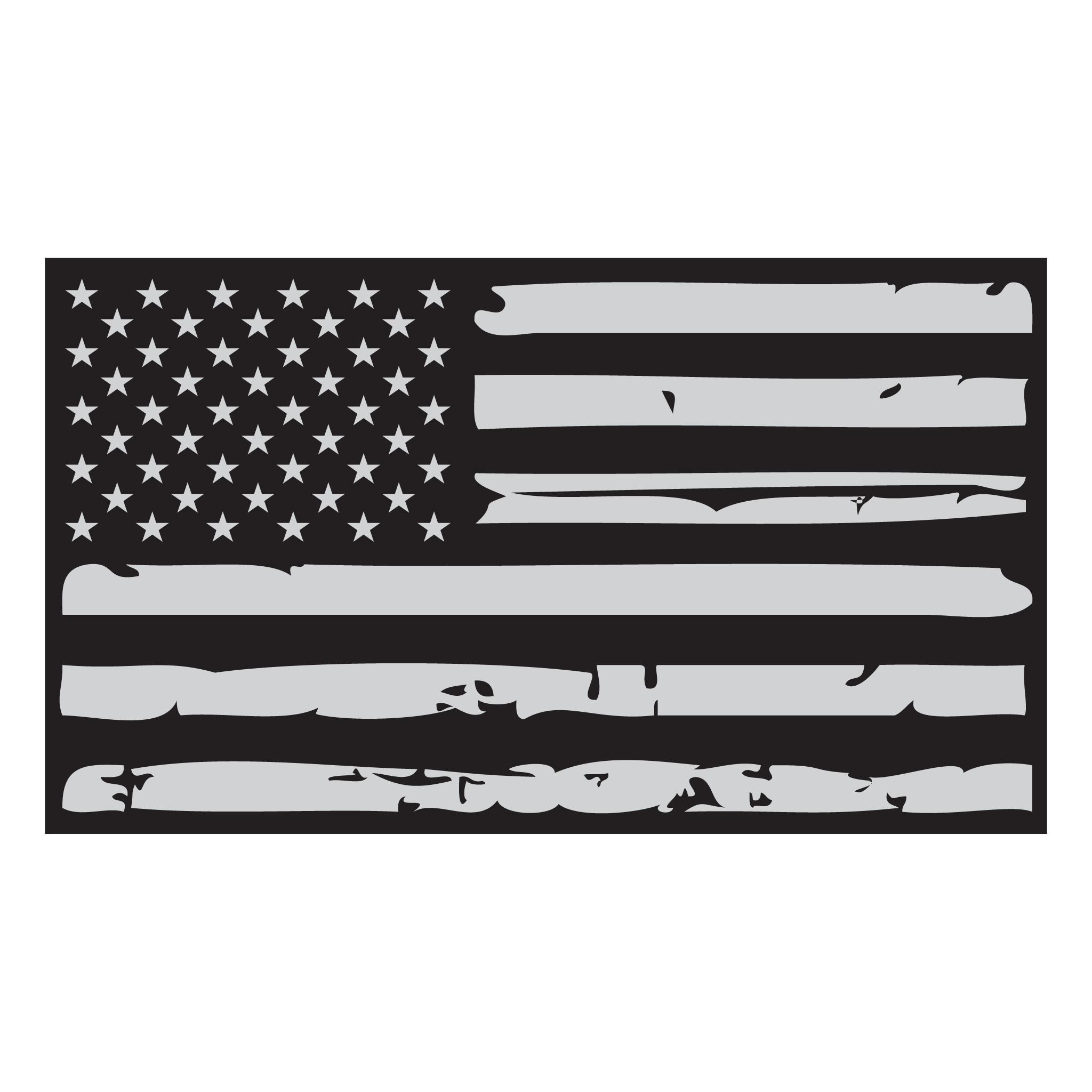 Ripped American Flag Decal Challenger Tattered American Flag Body
