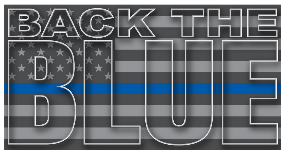 Back The Blue Subdued American Flag Reflective Decal