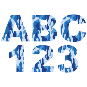 Blue Camouflage Reflective Letter and Number Decals