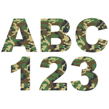Load image into Gallery viewer, Green Camouflage Reflective Letter and Number Decals