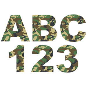 Green Camouflage Reflective Letter and Number Decals