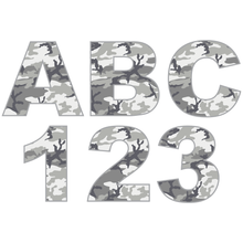 Load image into Gallery viewer, Grey Camouflage Reflective Letter and Number Decals