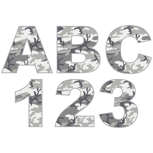 Grey Camouflage Reflective Letter and Number Decals