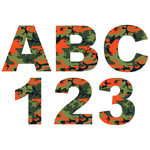 Orange Camouflage Reflective Letter and Number Decals