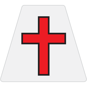 Chaplain Cross Reflective Tetrahedron Decal White with Red Cross