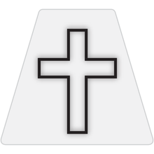 Load image into Gallery viewer, Chaplain Cross Reflective Tetrahedron Decal White with White Cross