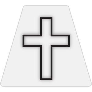 Chaplain Cross Reflective Tetrahedron Decal White with White Cross