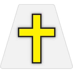 Chaplain Cross Reflective Tetrahedron Decal White with Yellow Cross