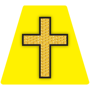 Chaplain Cross Reflective Tetrahedron Decal Yellow with Gold Leaf Cross
