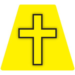 Chaplain Cross Reflective Tetrahedron Decal Yellow with Yellow Cross