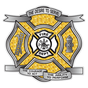 Gold Leaf Desire To Serve Maltese Cross Reflective Decal