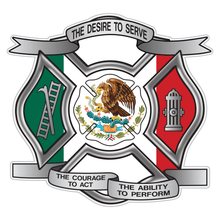 Load image into Gallery viewer, Mexican Flag Desire To Serve Maltese Cross Reflective Decal