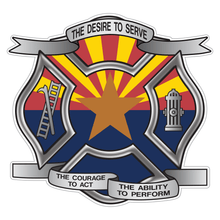 Load image into Gallery viewer, Arizona Desire To Serve Maltese Cross Reflective Decal