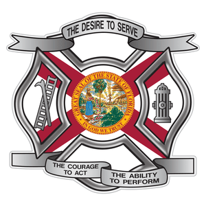 Florida Desire To Serve Maltese Cross Reflective Decal