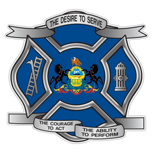 Load image into Gallery viewer, Pennsylvania Desire To Serve Maltese Cross Reflective Decal