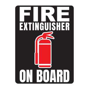 Fire Extinguisher On Board Solid Color Reflective Decal - Fire Safety Decals