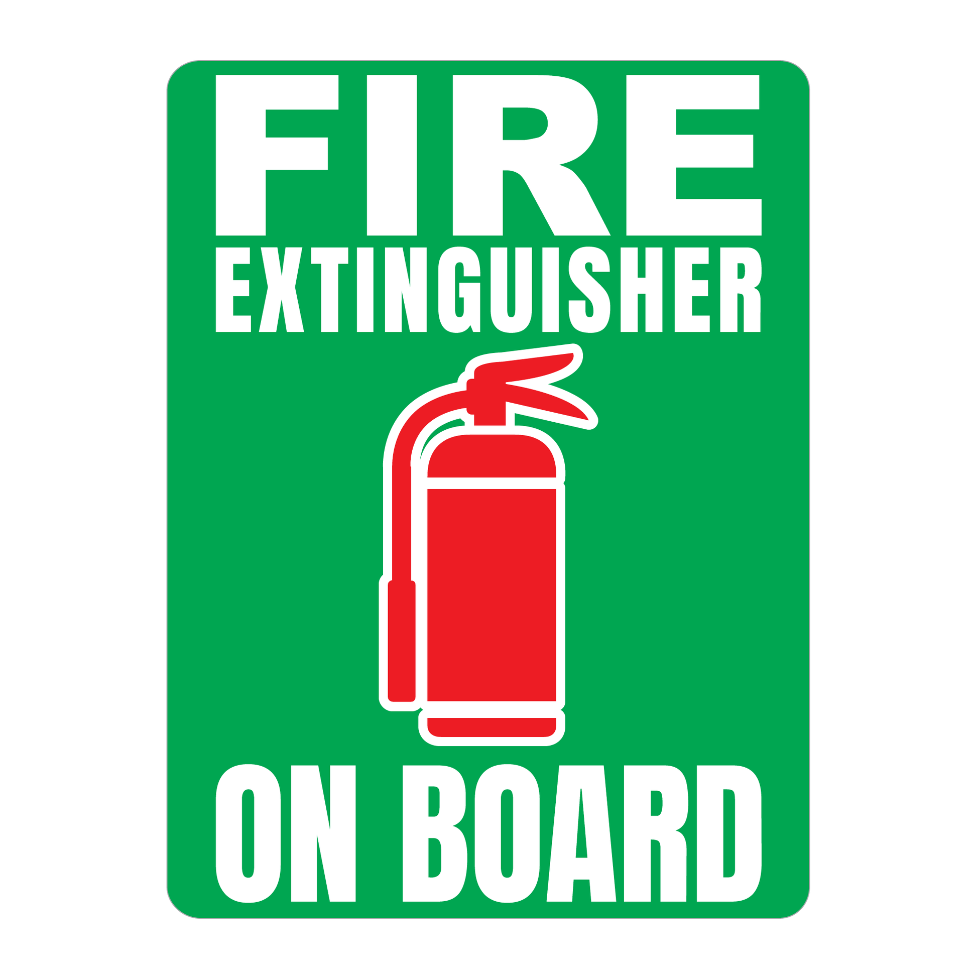 Fire Extinguisher On Board Solid Color Reflective Decal - Fire Safety Decals