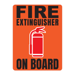 Fire Extinguisher On Board Solid Color Reflective Decal - Fire Safety Decals