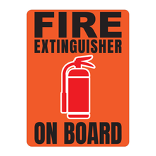 Load image into Gallery viewer, Fire Extinguisher On Board Solid Color Reflective Decal - Fire Safety Decals